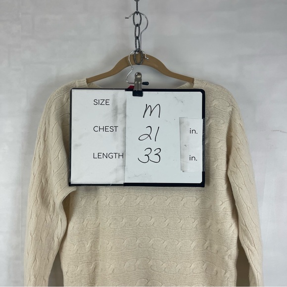 Ralph Lauren Sport Women’s Wool Rabbit Hair Cable Knit Sweater Dress Cream Sz M - Picture 9 of 11